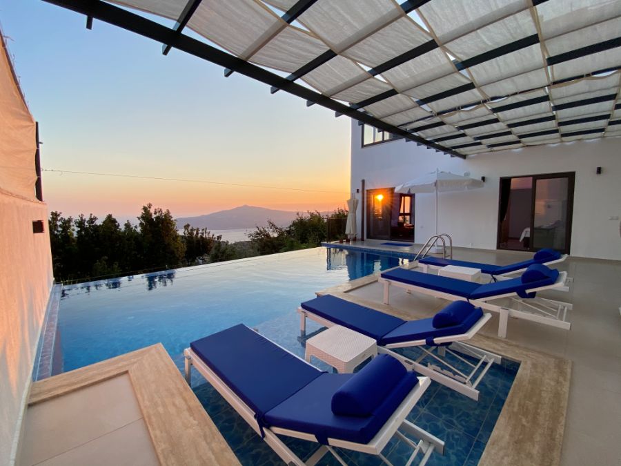 Kalkan Körderede 2+1 Özel Havuzlu Deniz Manzaralı Kiralık Lüks Villa DRM-1798