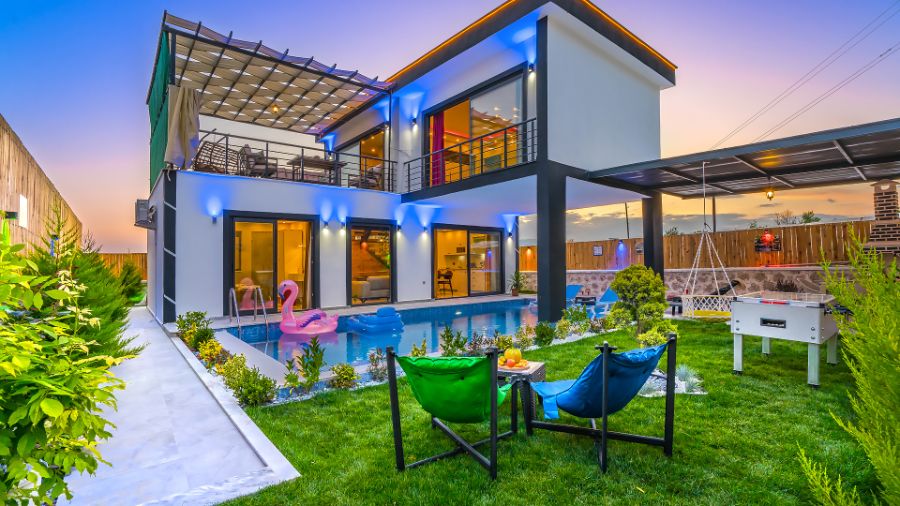 Kaş Çayköyde 2+1 Özel Havuzlu Doğa Manzaralı Kiralık Lüks Villa DRM-1792
